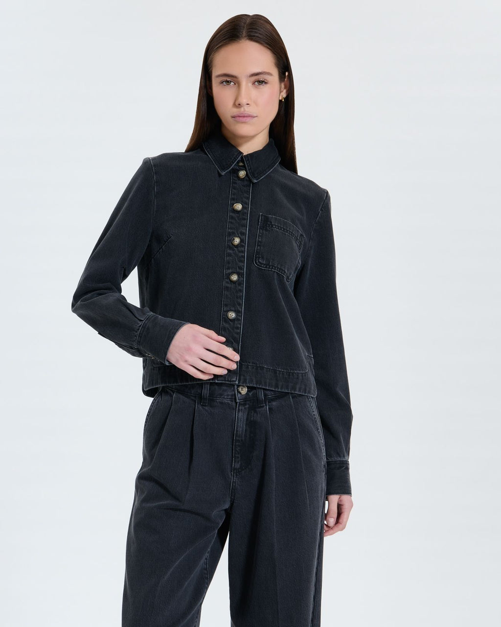 Black denim shirt_1