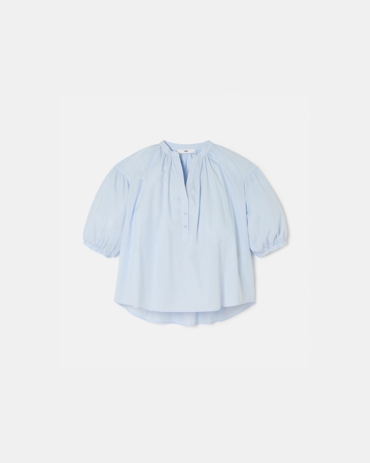 Blouse fluide en coton bleue ciel_1