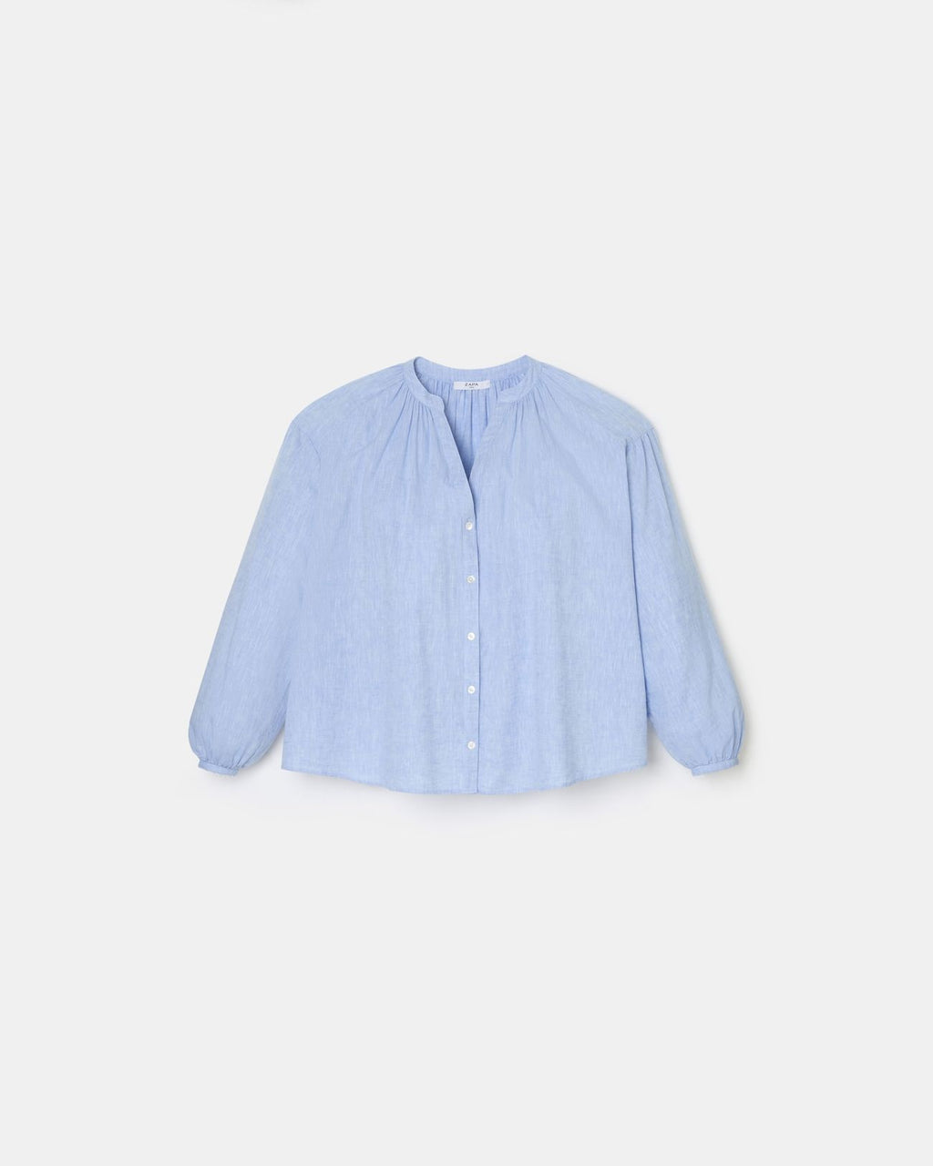 Chemise fluide en coton bleue ciel_5