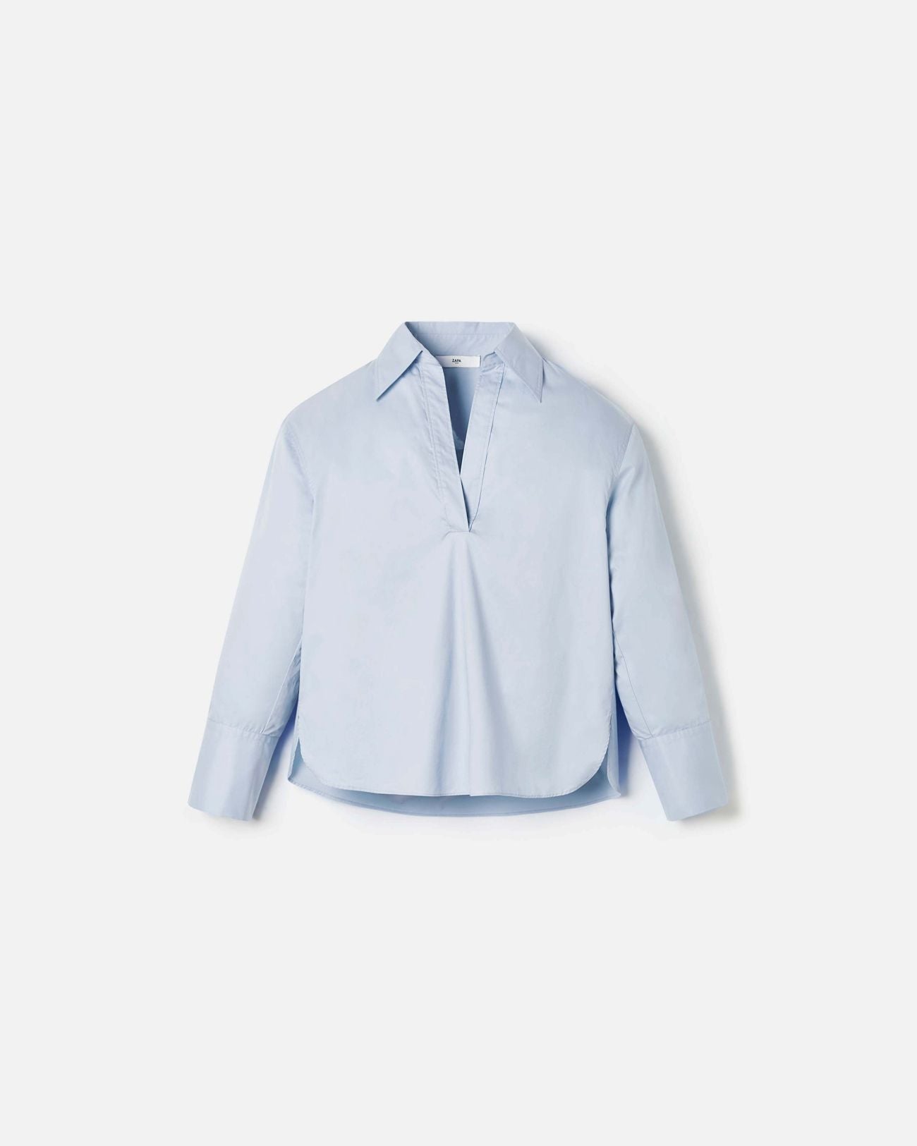 Chemise en popeline bleu ciel_5