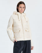 Ecru bi-material down jacket_1