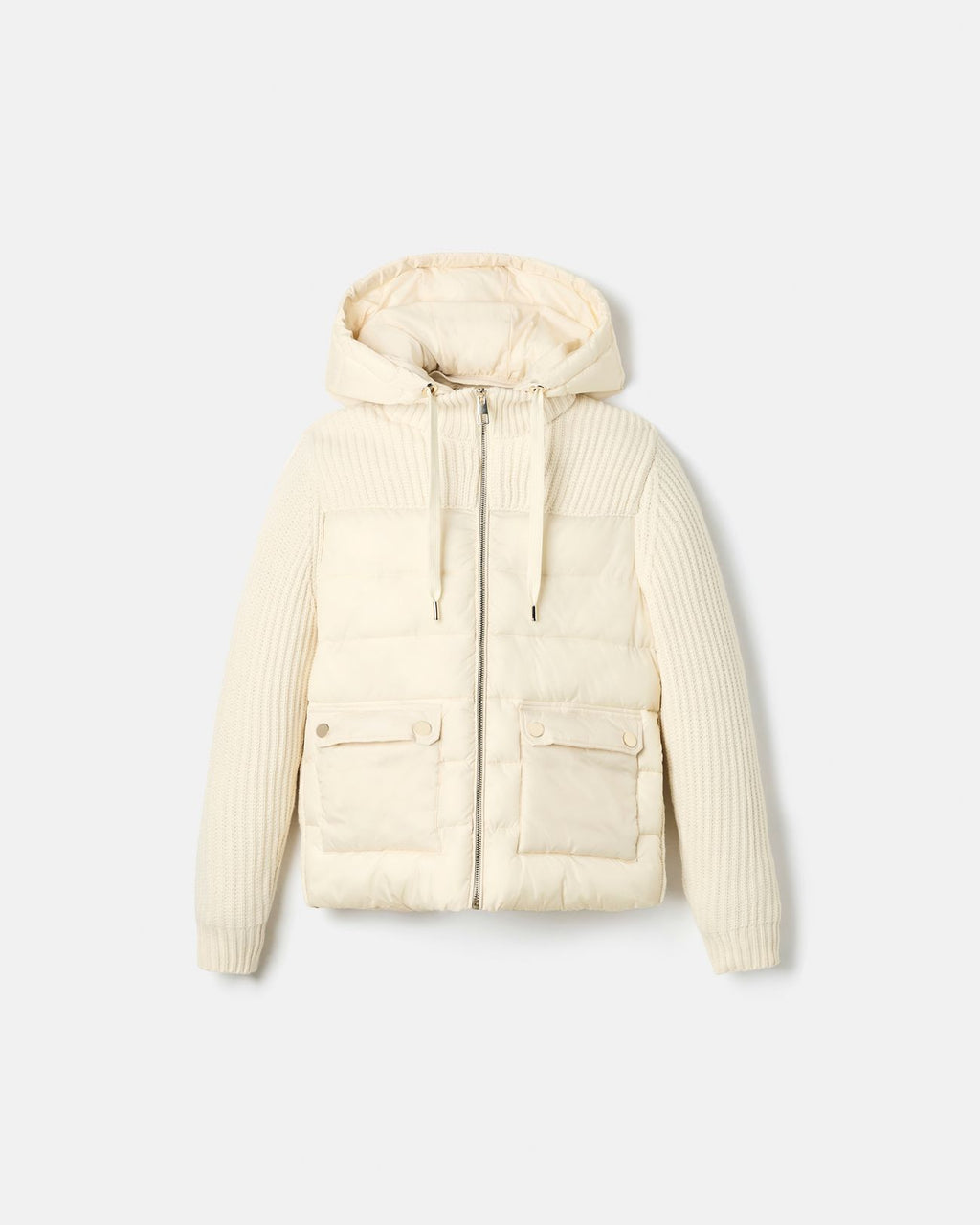 Ecru bi-material down jacket_5
