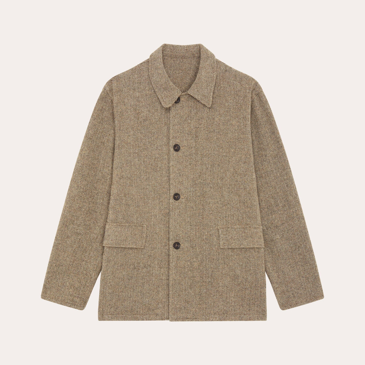 Veste De Travail En Laine À Chevrons Kaki