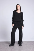 Pantalon Lurex Venise - Noir Et Argente - Femme