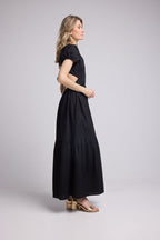 Robe Long Manches Courtes - Noir