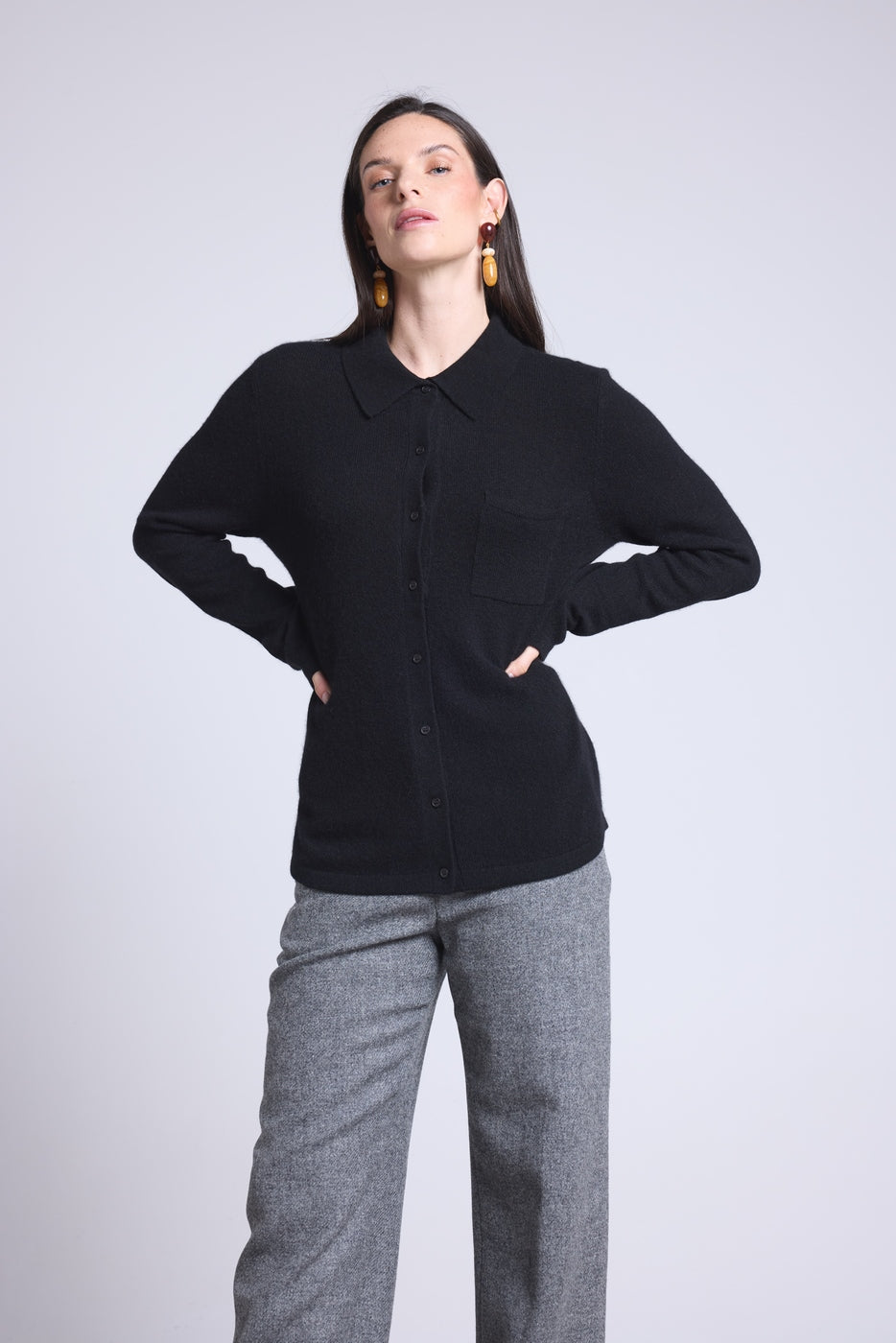 Camisa abotonada Vera - Negro - Mujer