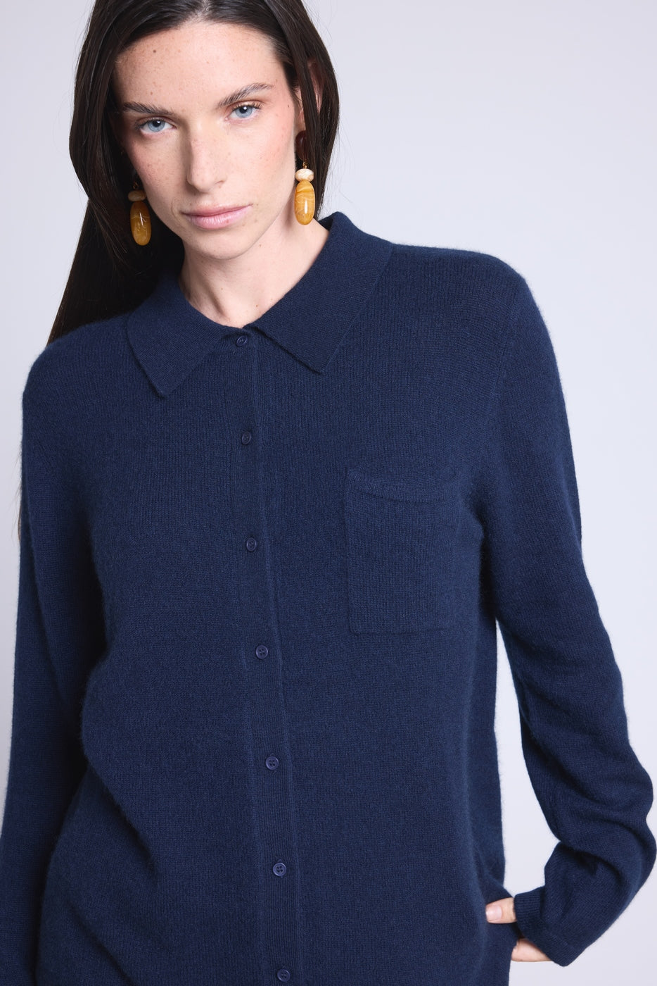 Chemise Boutonnee Femme Vera - Bleu Marine - Femme
