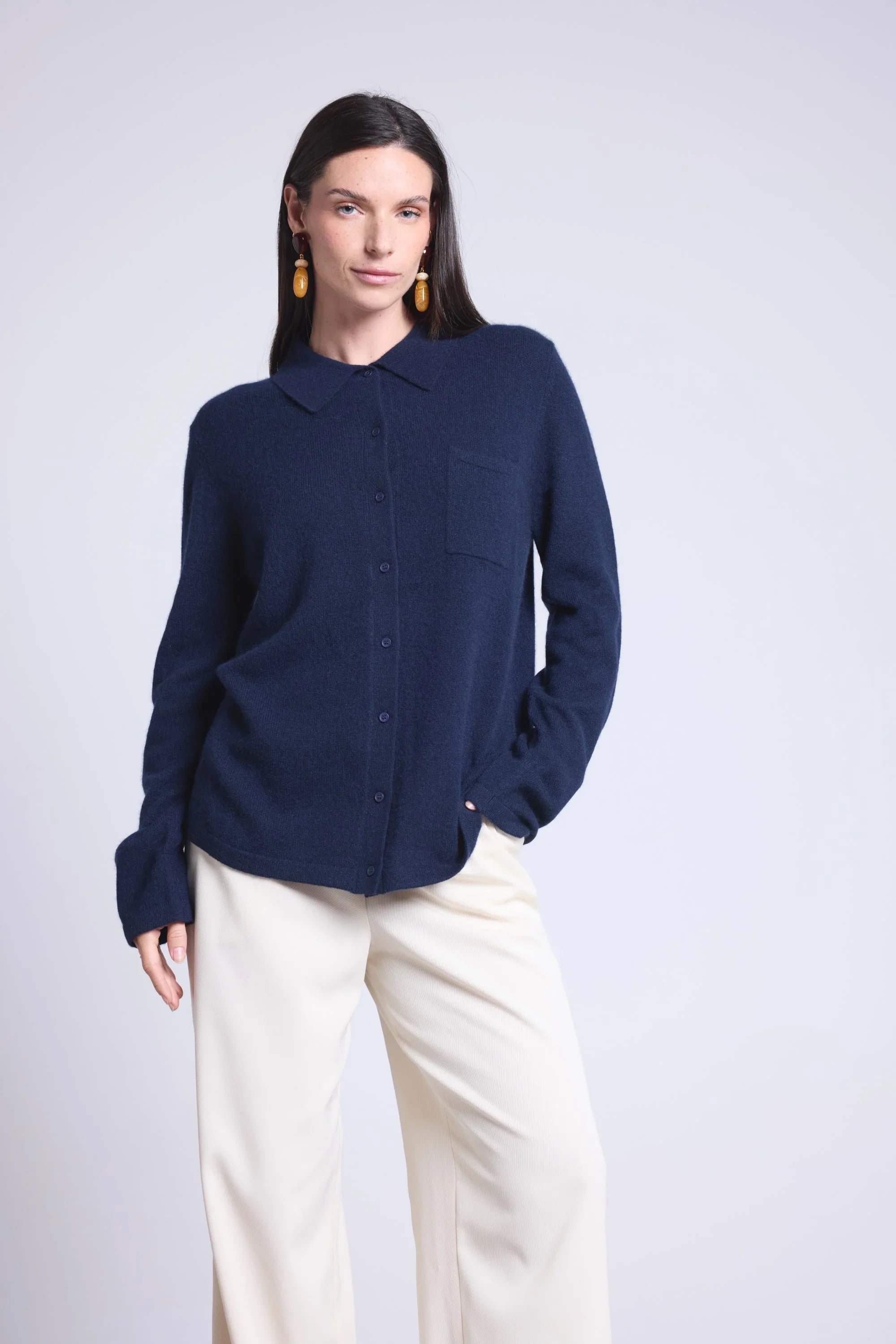 Chemise Boutonnee Femme Vera - Bleu Marine - Femme