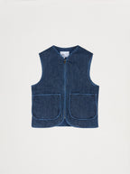 chaqueta vaquera acolchada sin mangas