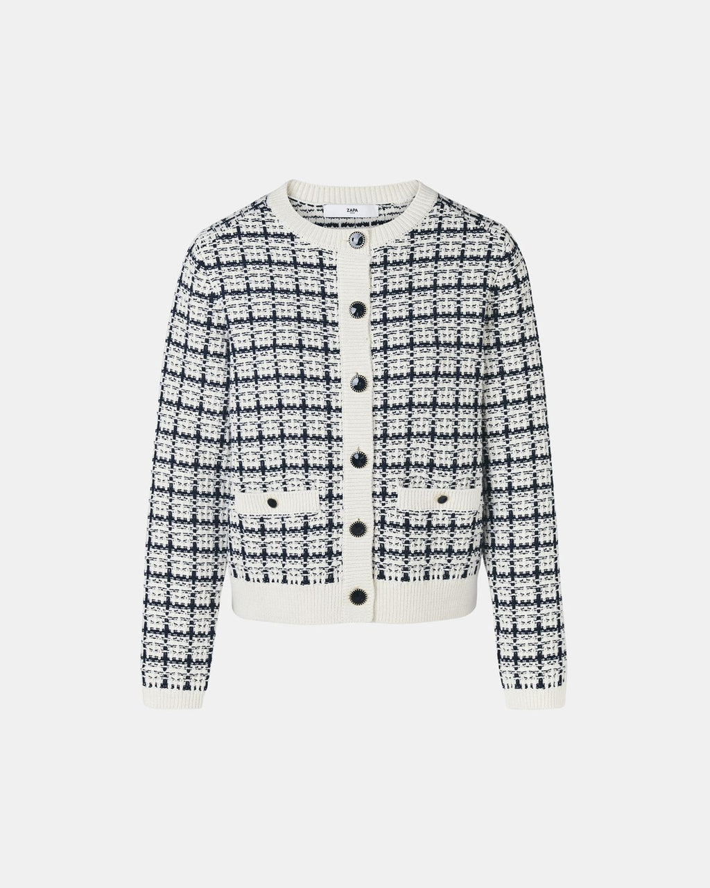 Gilet façon tweed bicolore nocturne écru_5