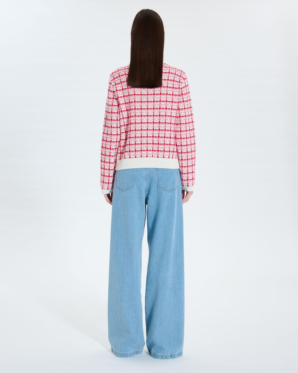 Ecru red two-tone tweed-style vest_3