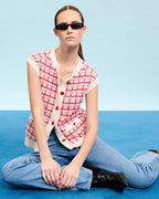 Chaleco sin mangas estilo tweed bicolor_1