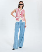 Chaleco sin mangas estilo tweed bicolor_2