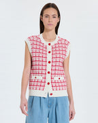 Chaleco sin mangas estilo tweed bicolor_3