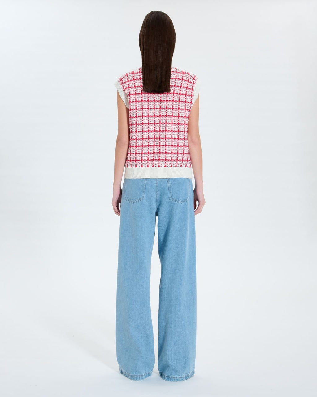Chaleco sin mangas estilo tweed bicolor_4