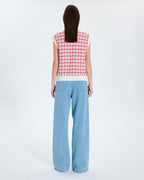 Chaleco sin mangas estilo tweed bicolor_4