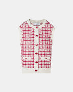 Chaleco sin mangas estilo tweed bicolor_6