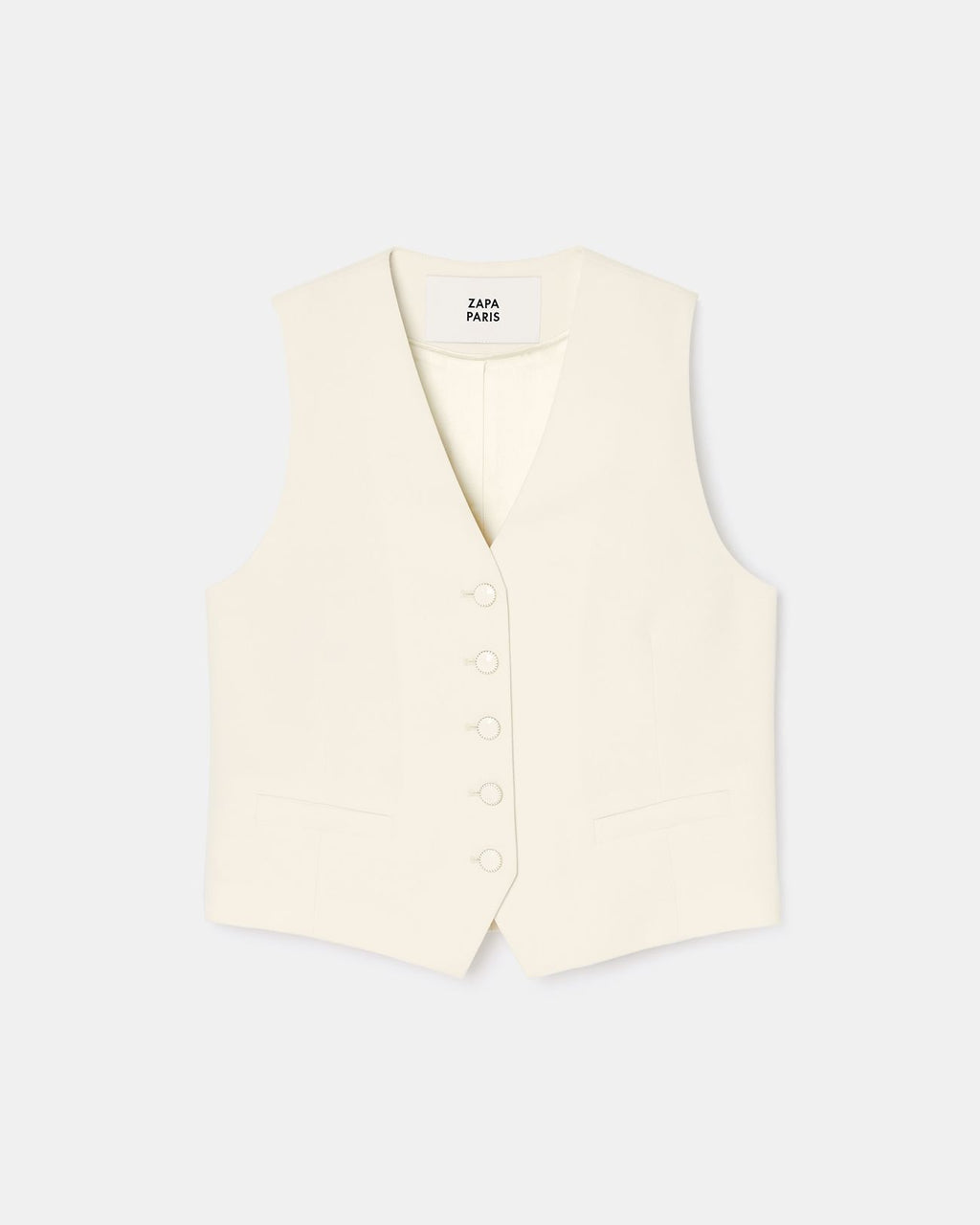 Ecru sleeveless vest_5