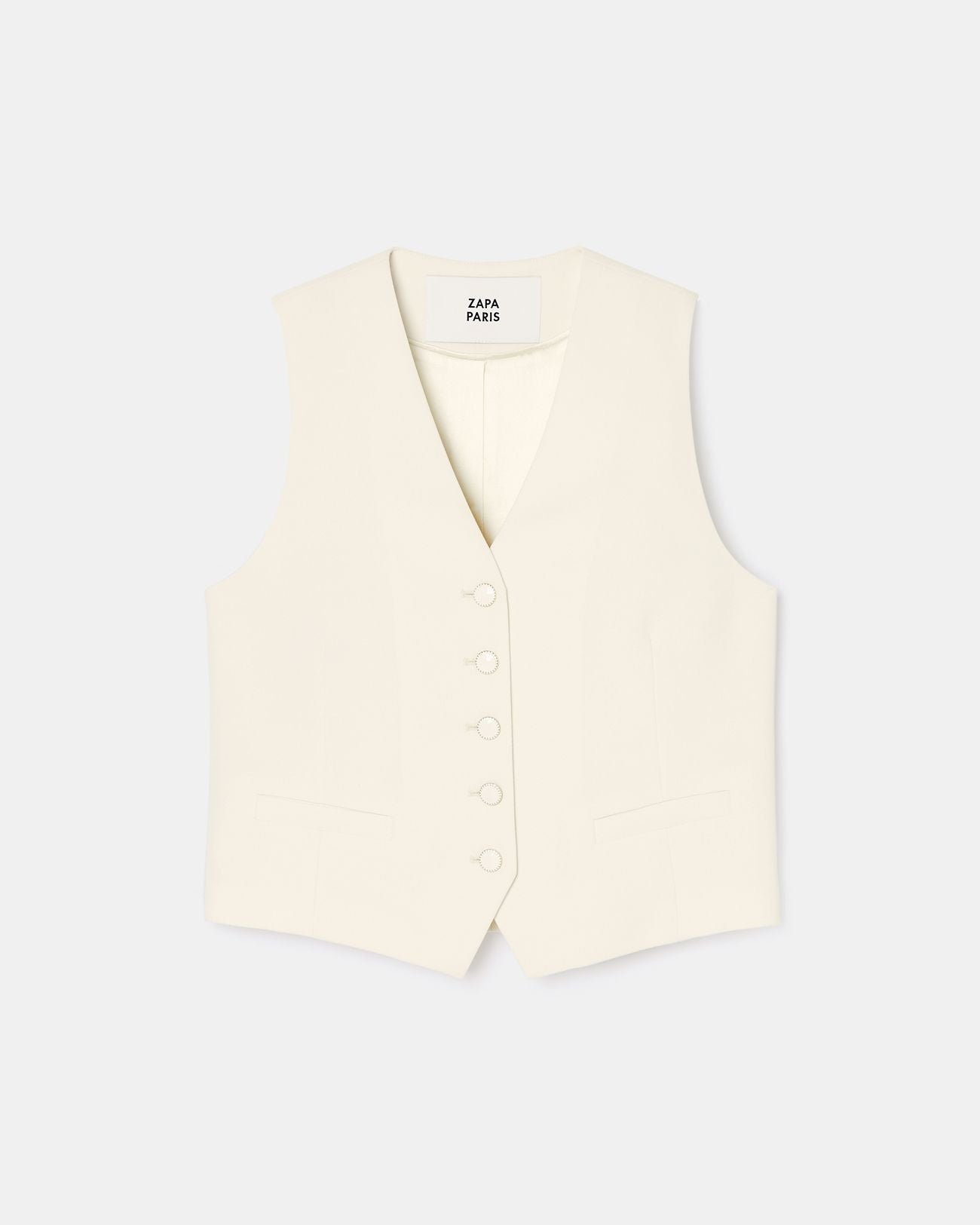 Ecru sleeveless vest_5