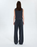 Black denim sleeveless vest_3