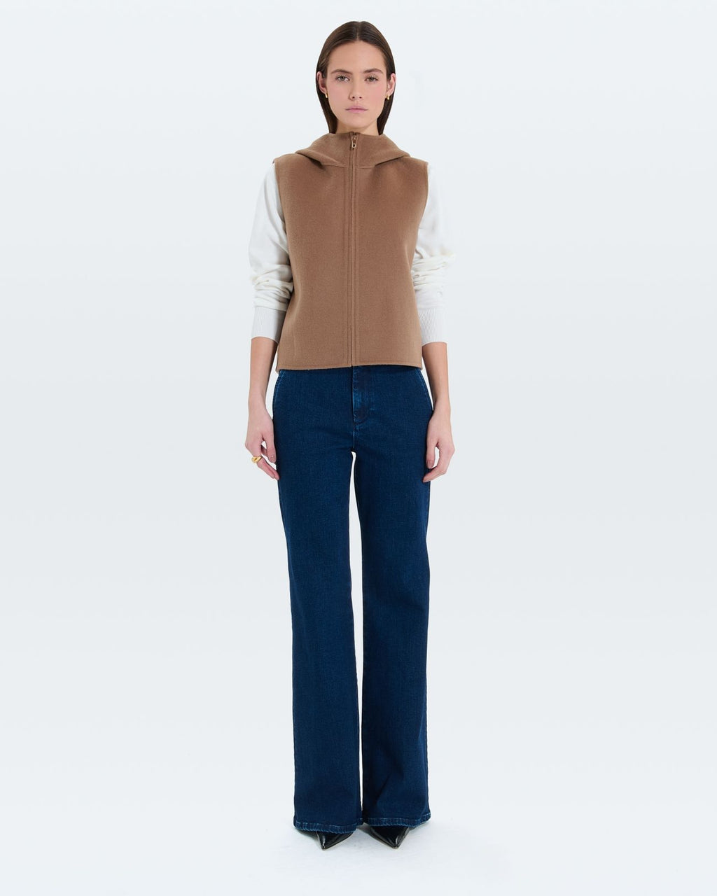 Sleeveless vest camel_4