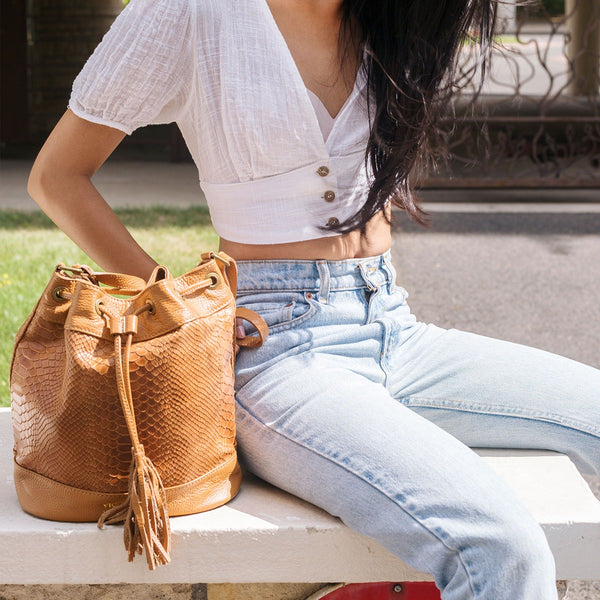 Sac Sceau Cerise - Camel