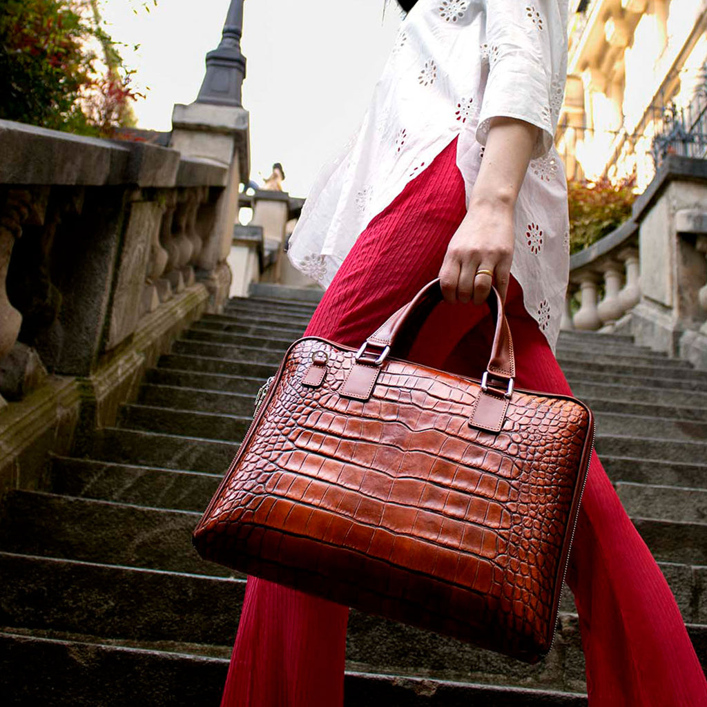 Porte Document - Camel - Femme