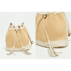 Sac A Bandouliere Cerise Rafia - Blanc Casse