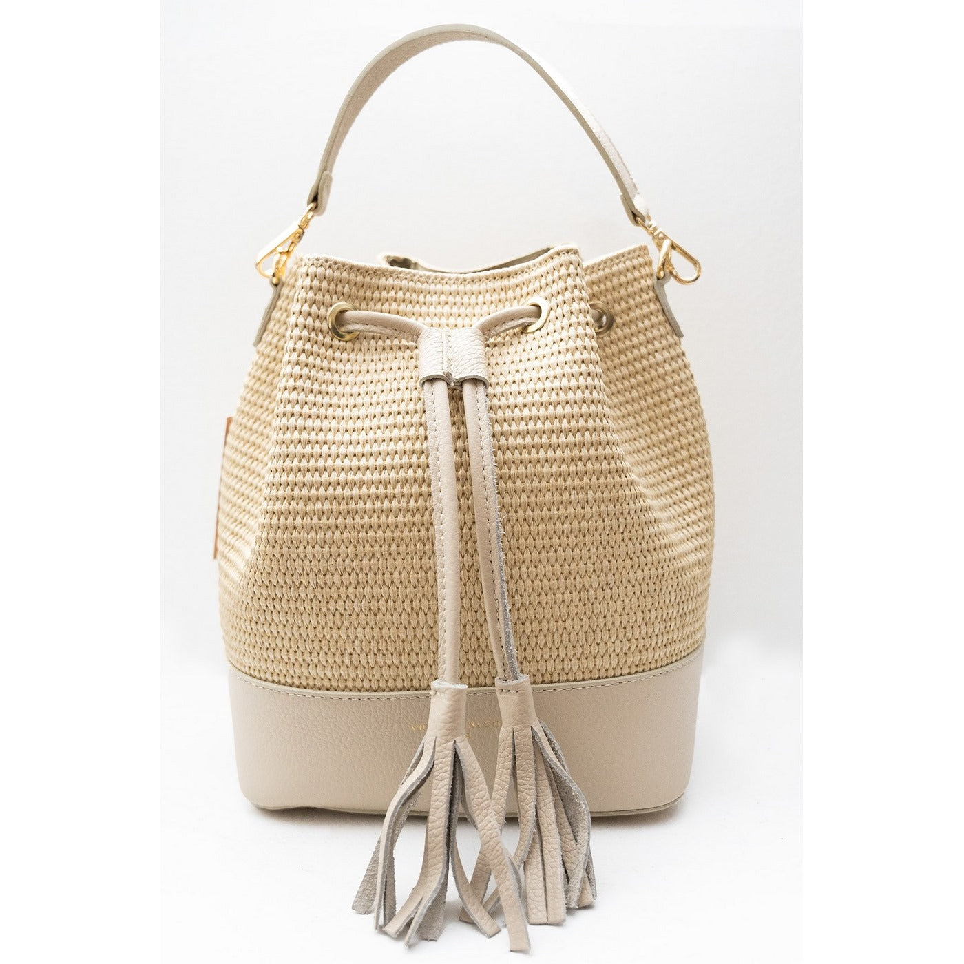 Sac A Bandouliere Cerise Rafia - Blanc Casse