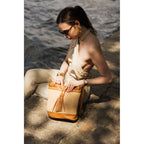 Sac A Bandouliere Cerise Rafia - Camel
