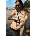 Sac A Bandouliere Cerise Rafia - Noir