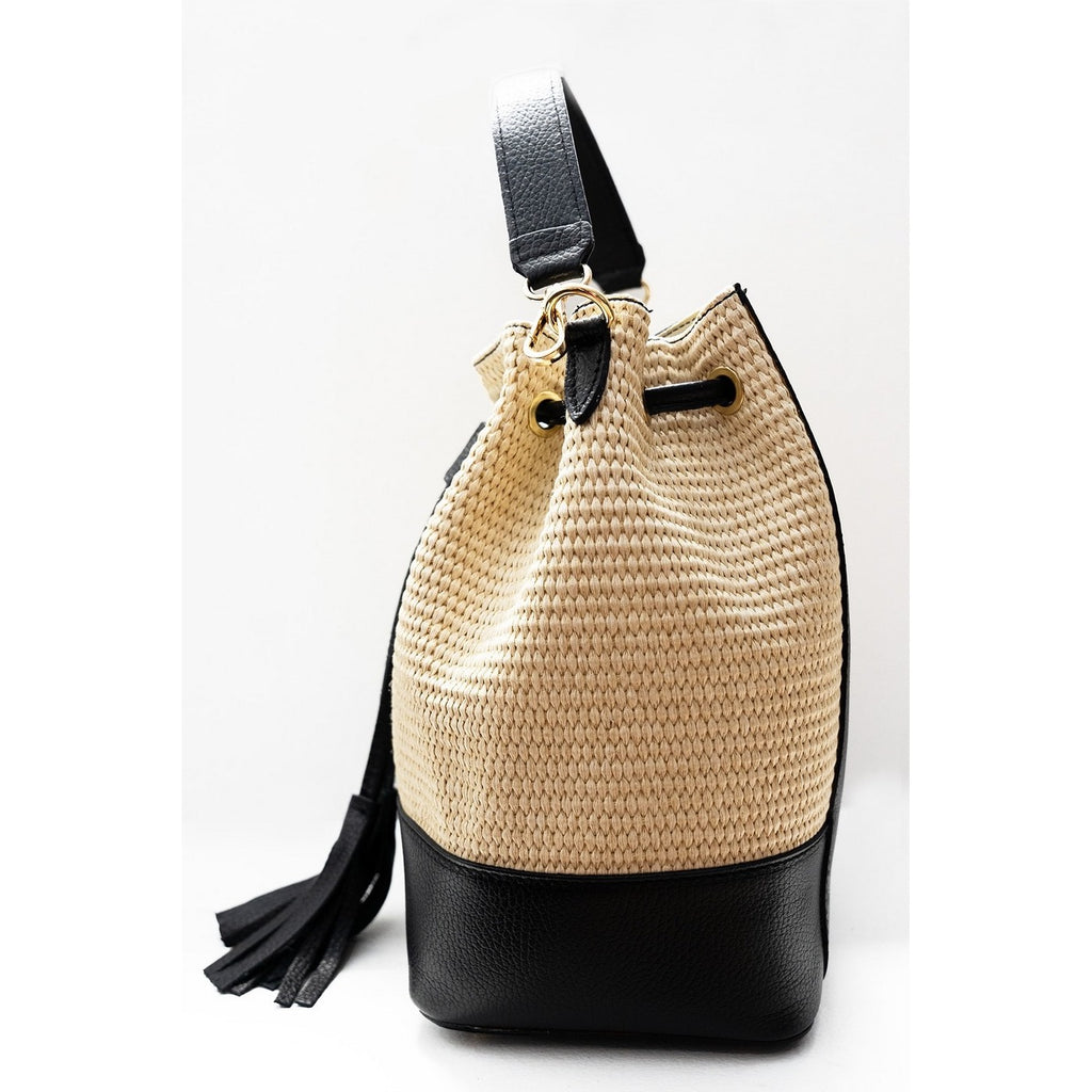 Sac A Bandouliere Livy Rafia - Noir