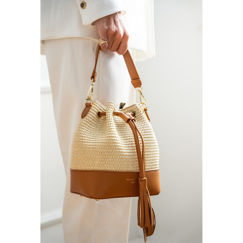 Sac A Bandouliere Mini Livy Rafia - Camel