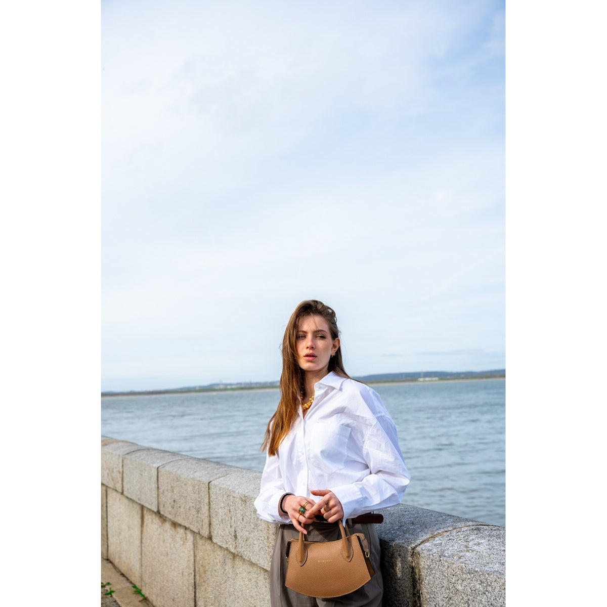 Sac À Bandoulière - Beige - Femme