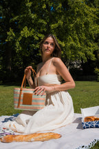 Sac A Bandouliere Azura - Cognac / Multi Bleu