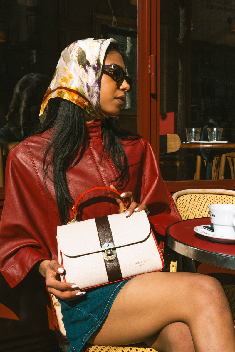 Sac A Bandouliere  Giverny - Marron + Beige + Rouge
