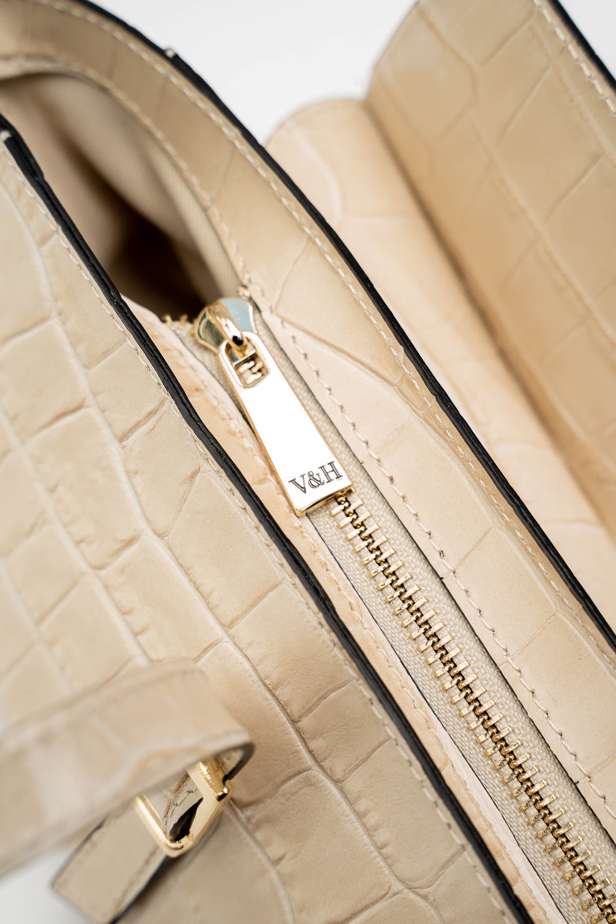 Sac Porte Epaule Briana Croco - Beige