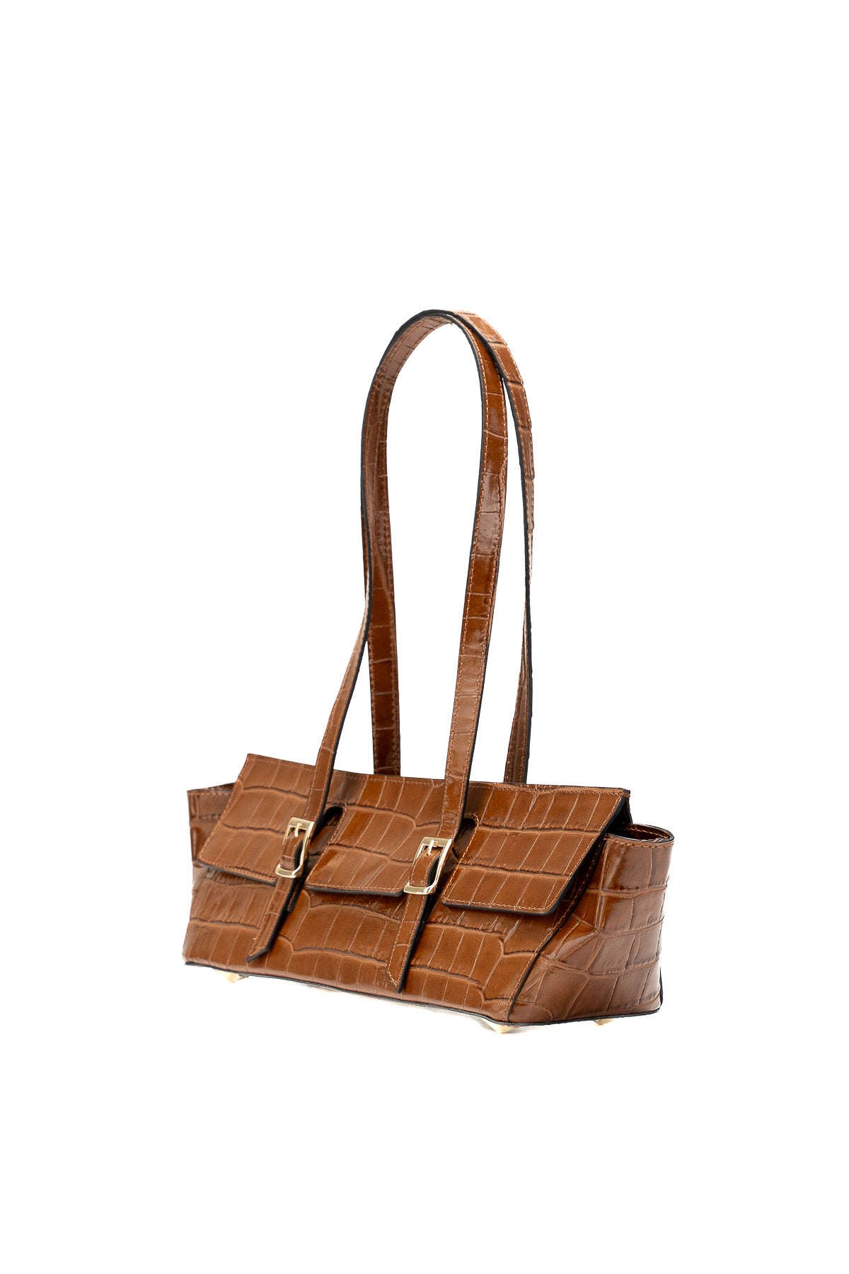Sac Porte Epaule Briana Croco - Camel