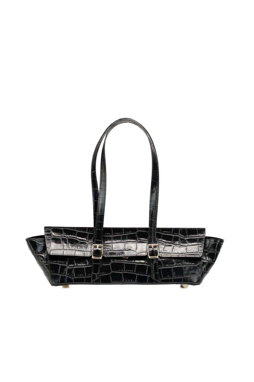 Sac Porte Epaule Briana Croco - Noir