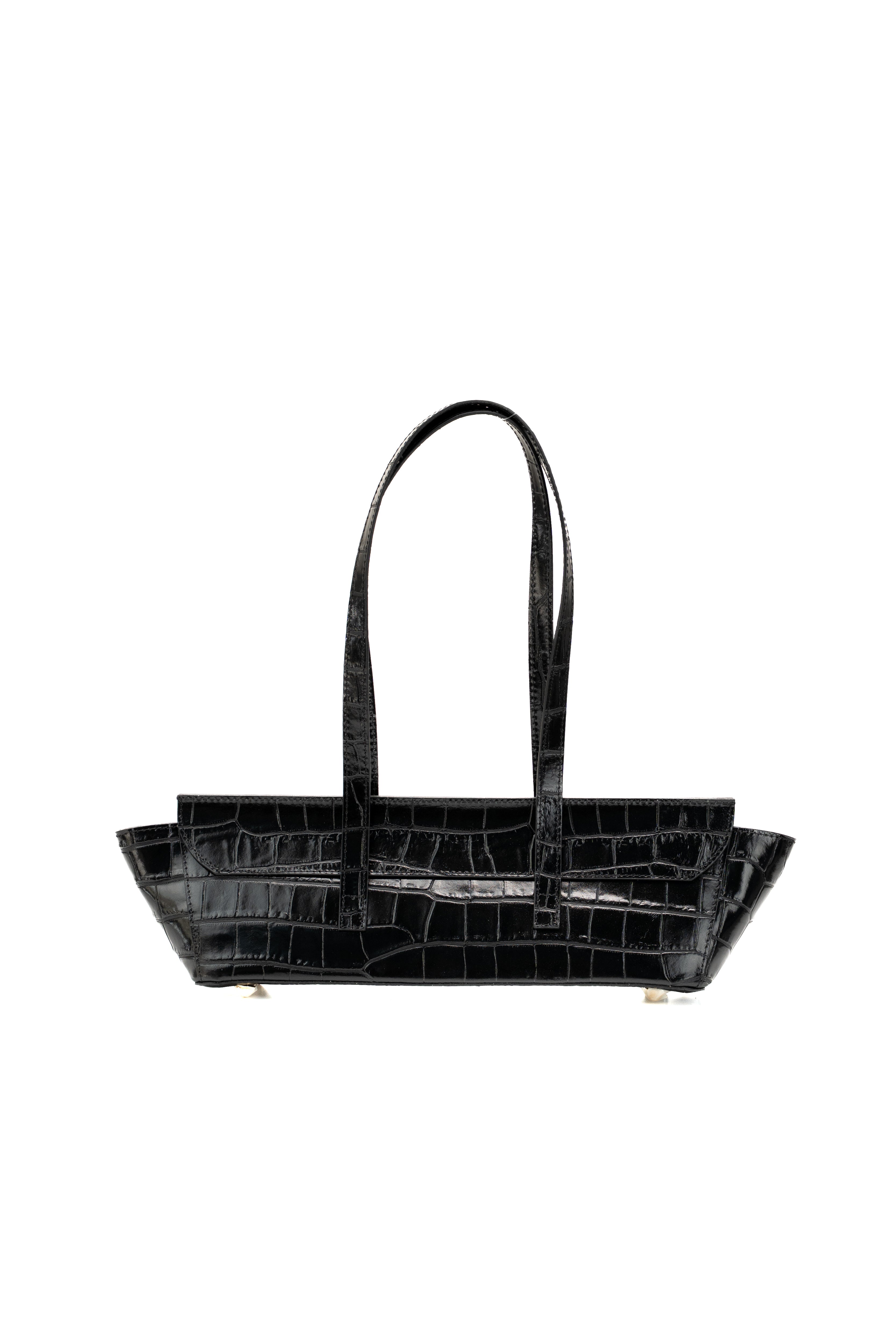 Sac Porte Epaule Briana Croco - Noir