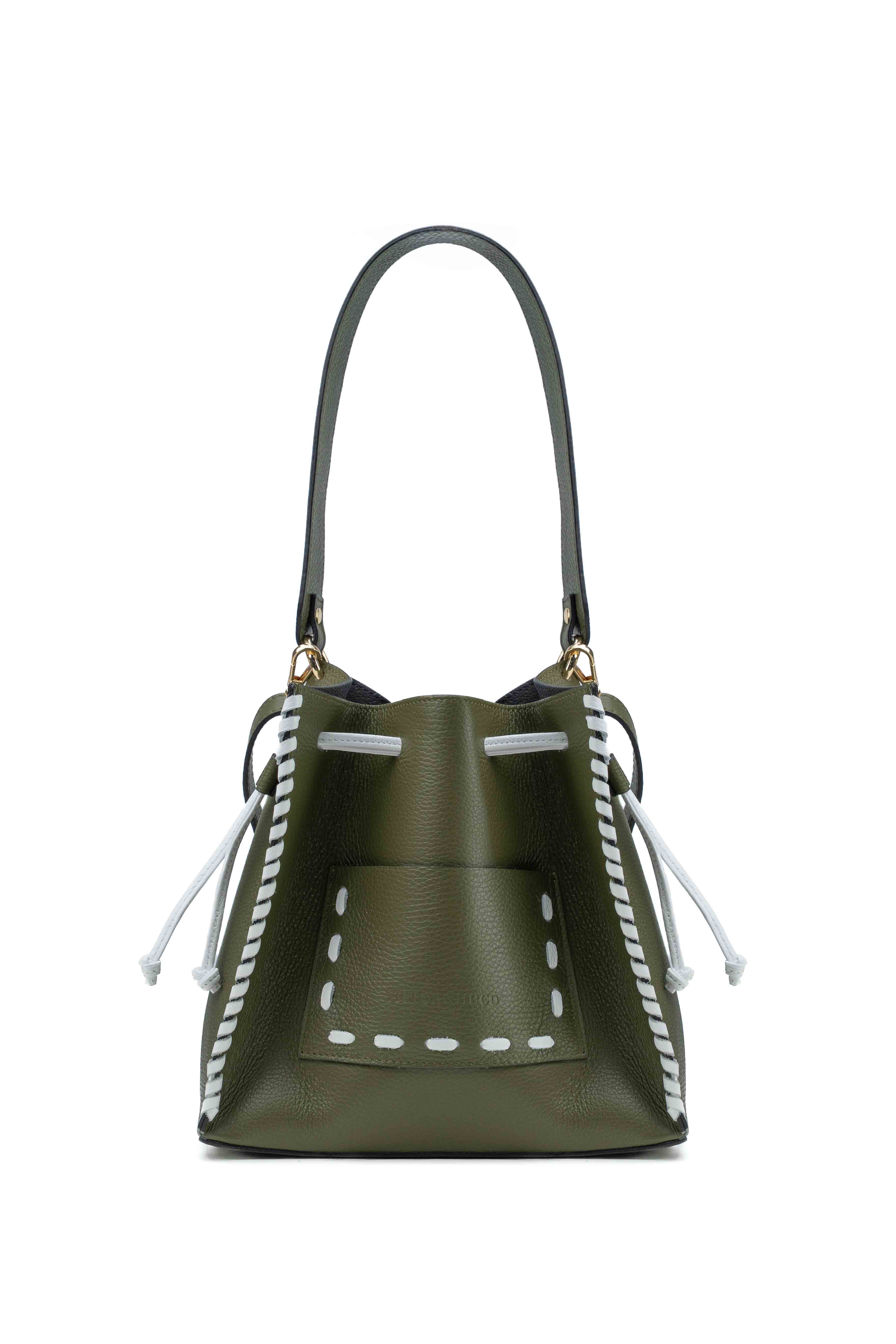 Bolso Bandolera Claudia - Verde Oliva/Blanco