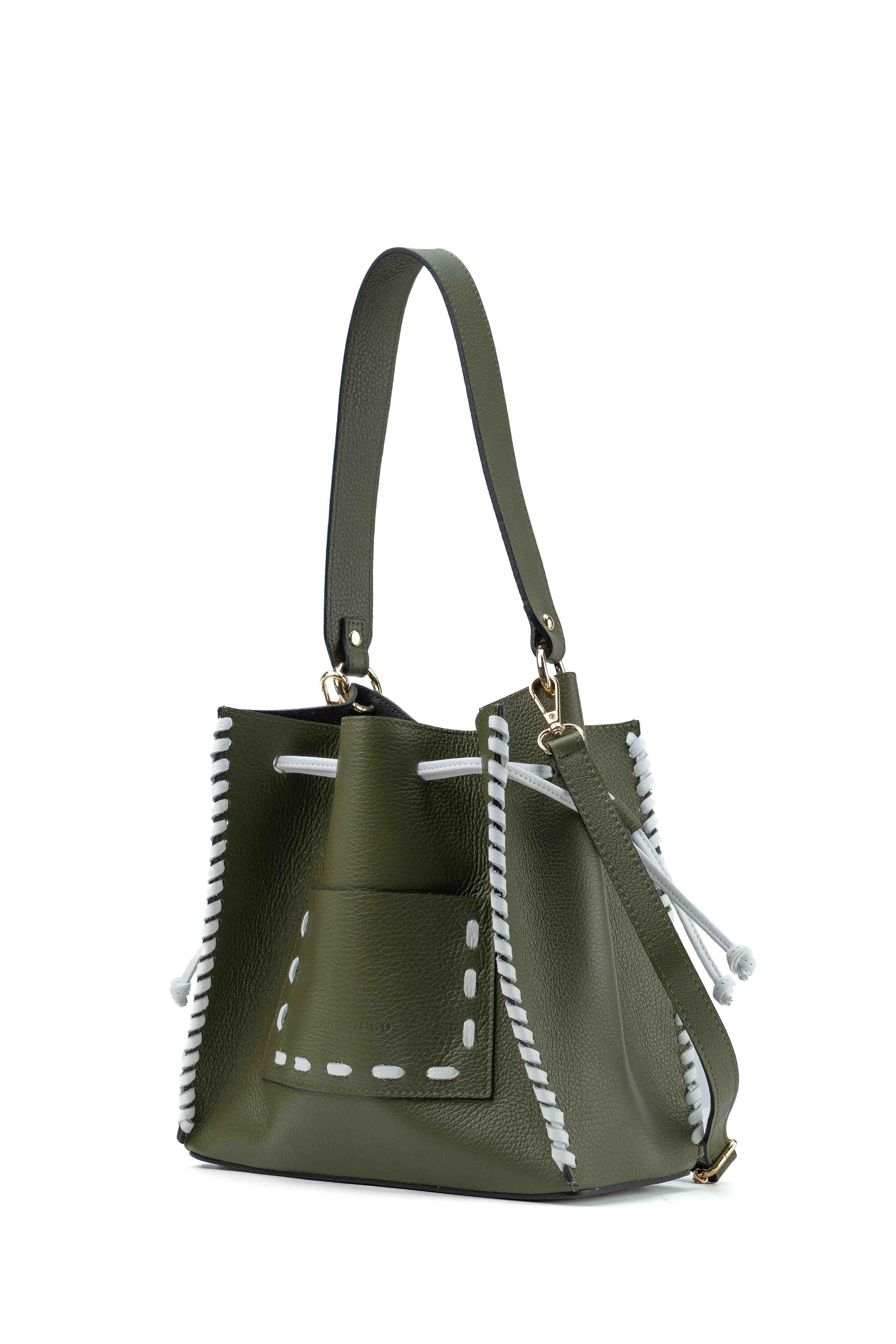 Bolso Bandolera Claudia - Verde Oliva/Blanco