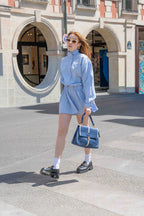 Bolso Bandolera Rania - Azul/Blanco