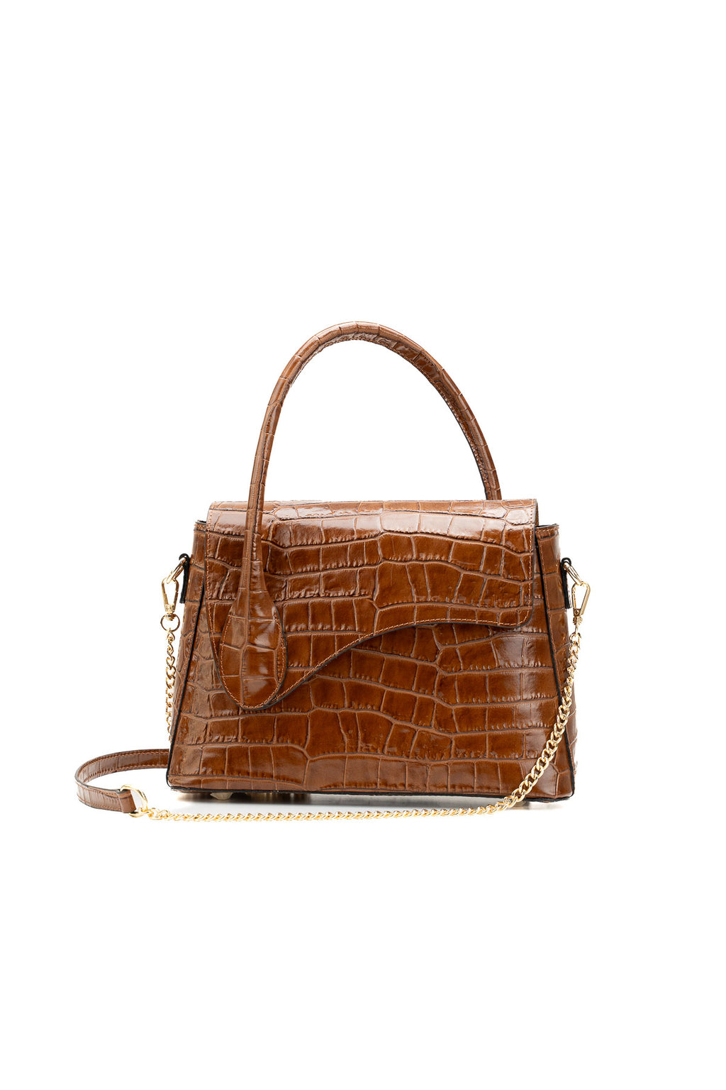 Sac A Bandouliere Sonia Croco - Camel