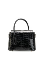 Sonia Croc Crossbody Bag - Black