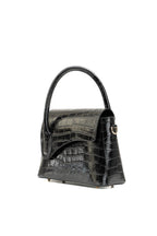 Sonia Croc Crossbody Bag - Black