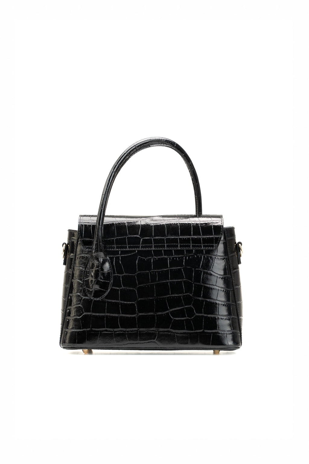 Sonia Croc Crossbody Bag - Black