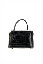 Sonia Croc Crossbody Bag - Black