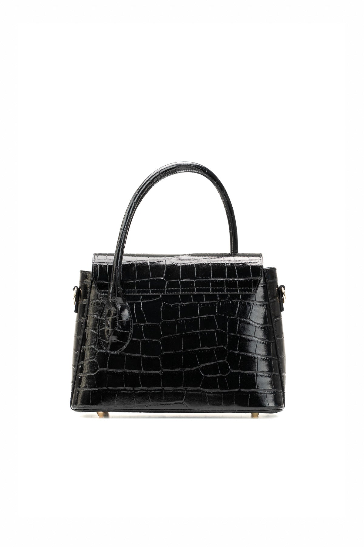 Sonia Croc Crossbody Bag - Black