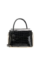 Sonia Croc Crossbody Bag - Black